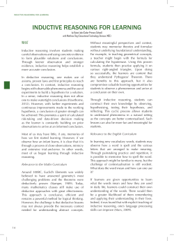 INDUCTIVE REASONING FOR LEARNING