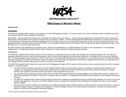 GIS Capability Maturity Model