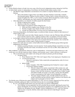 CHAPTER 19 SECTION 1 &bull; Former British colonies in South Asia