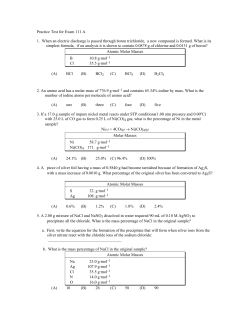 Practice Test for Exam 111 A 1. When an electric discharge is