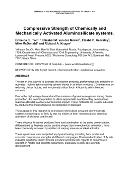 Compressive Strength of Chemically and Mechanically Activated