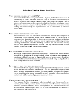 Infectious Medical Waste Fact Sheet
