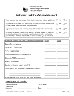 Instrument Training Acknowledgement For