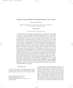 Archean Thermal Regime And Stabilization of The Cratons