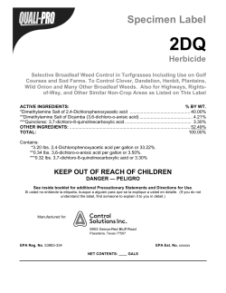 Specimen Label - Control Solutions Inc.