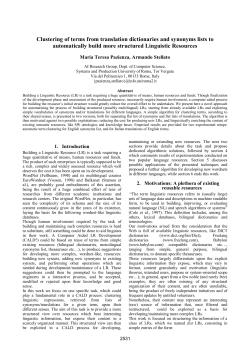Clustering of Terms from Translation Dictionaries and Synonyms