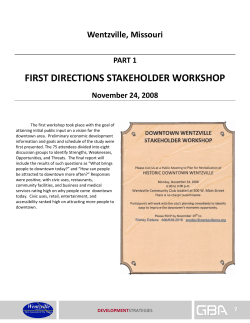 Part 1 First Directions Stakeholder Workshop - City-Of
