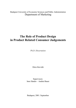 The Role of Product Design in Product Related Consumer
