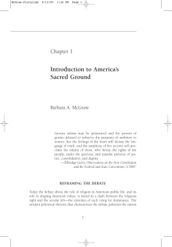 Introduction to America`s Sacred Ground
