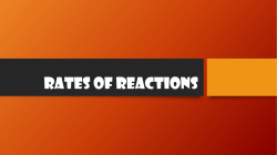 Rates of Reaction