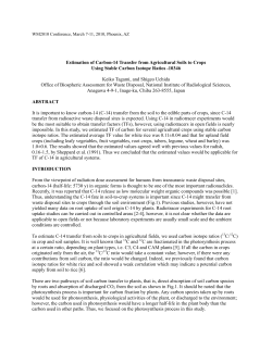Estimation of Carbon-14 Transfer from Agricultural Soils to Crops