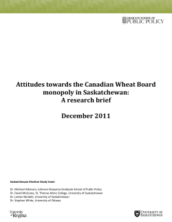 Attitudes towards the Canadian Wheat Board monopoly in