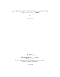 FACTORIZATIONS OF UPPER TRIANGULAR MATRICES WITH