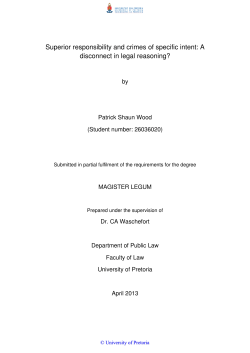 Superior responsibility, specific intent crimes