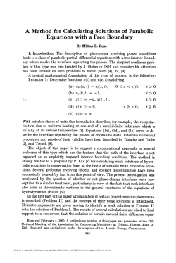 A Method for Calculating Solutions of Parabolic Equations with a