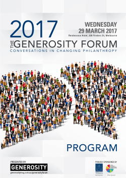 THEGENEROSITY FORUM PROGRAM