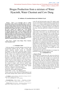 Biogas Production from a mixture of WaterHyacinth, Water Chestnut