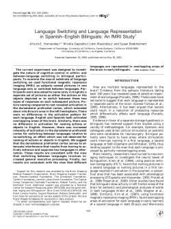 Language Switching and Language Representation in Spanish