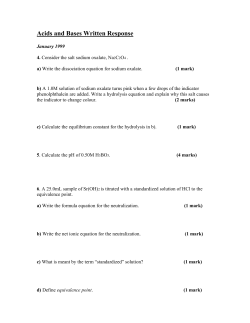 Acids and Bases Written Response