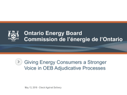 Giving Energy Consumers a Stronger Voice in OEB Adjudicative