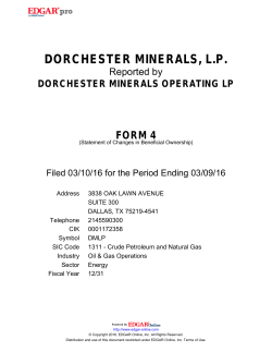 FORM 4 - Dorchester Minerals, LP
