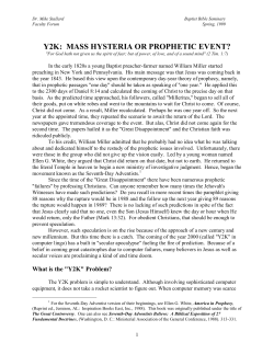 y2k: mass hysteria or prophetic event