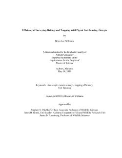 Efficiency of Surveying, Baiting, and Trapping Wild Pigs at Fort