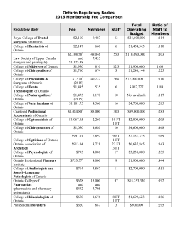 how it compares - Ontario College of Teachers