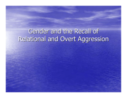 Gender and the Recall of Relational and Overt Aggression