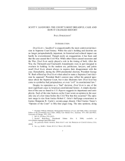 SCOTT V. SANDFORD: THE COURT`S MOST DREADFUL CASE