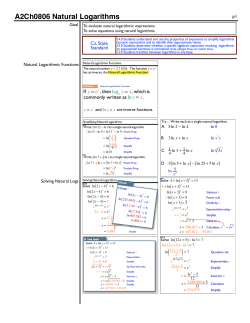 A2Ch0806 Natural Logarithms - shs