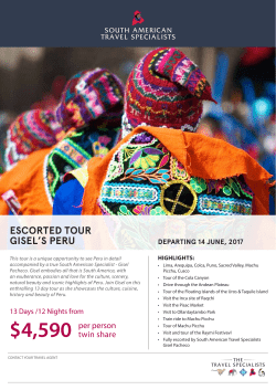 escorted tour gisel`s peru