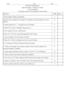 Layered Curriculum &ndash; Pathogens, Disease and Biotechnology