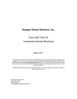 Apogee Global Advisors, Inc. Form ADV Part 2A