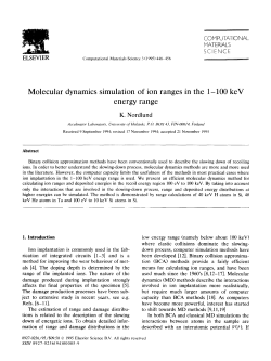 Molecular dynamics simulation of ion ranges in the l