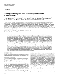 Article Biology Undergraduates` Misconceptions about Genetic Drift