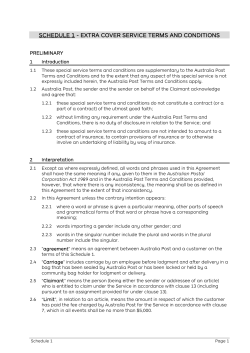 Extra Cover terms and conditions