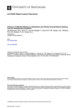 Influence of Watchful Waiting on Satisfaction and Anxiety Among