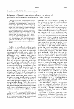 Influence of benthic macroinvertebrates on mixing of profundal