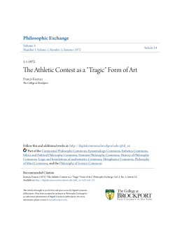 The Athletic Contest as a "Tragic" Form of Art