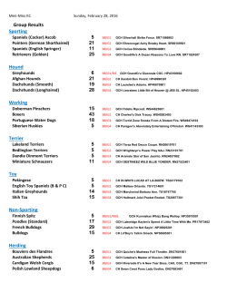 Results - Foy Trent Dog Shows