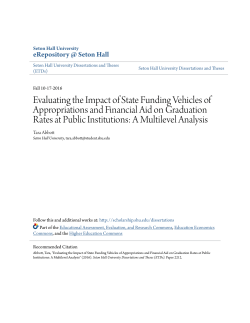 Evaluating the Impact of State Funding Vehicles of Appropriations