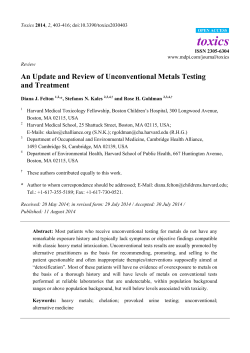 An Update and Review of Unconventional Metals Testing and