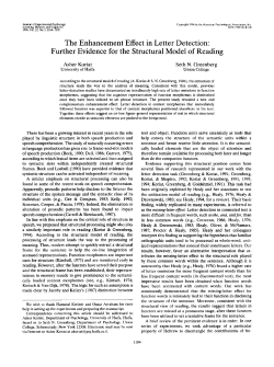 The Enhancement Effect in Letter Detection: Further