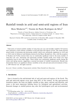 Rainfall trends in arid and semi-arid regions of Iran