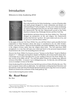 Introduction - Unity of Fairfax