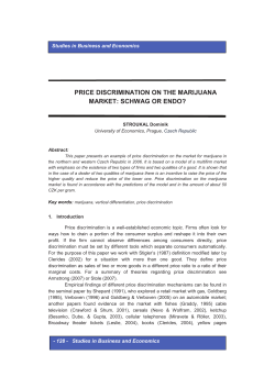 PRICE DISCRIMINATION ON THE MARIJUANA MARKET