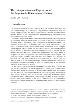 The Interpretation and Experience of the Requiem in