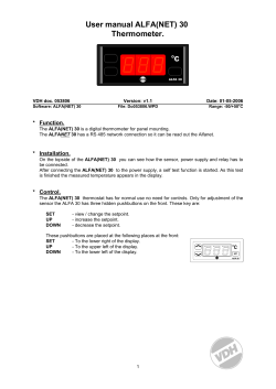 User manual ALFA(NET) 30 Thermometer.