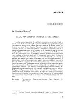5 ARTICLES Dr. Miroslava Mirković PATRIA POTESTAS OR